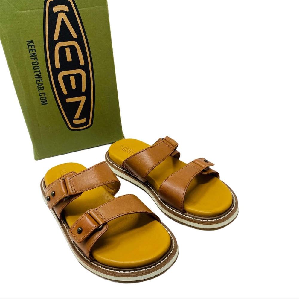 Keen Lana Slide Sandals 5.5 Brown Leather